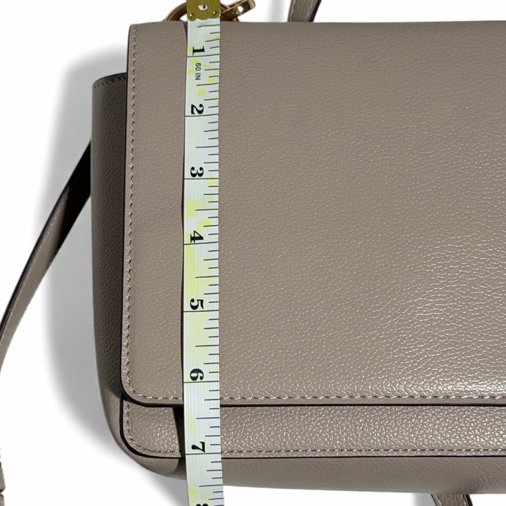 Beige Faux Leather Crossbody Bag - Picture 3 of 4